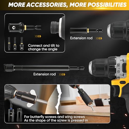 Saker 80-Piece Magnetic Impact Nut Driver Set, SAE & Metric Driver Bit Set, Socket Adapters, Bit Holder, Wing Nut Driver, Universal Sockets, Quick Release Extension, Power Bits with Storage Box - size: 80PCS