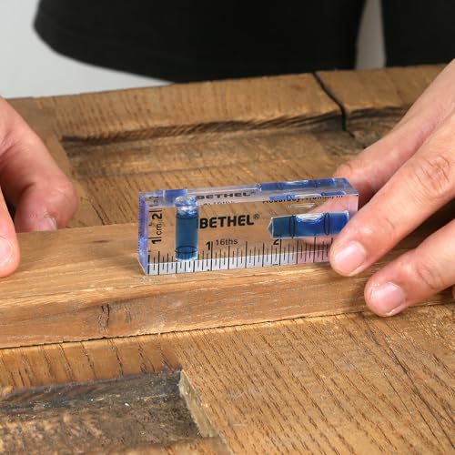 BETHEL Small Level Mini Bubble 90°/180°SpiritLevel,2.95 Inch Shatterproof Cross Check PocketLevel Picture Hanging Levels Tools for Machinist,Construction & Household - color: Blue