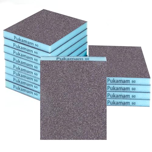 12 Pack Sanding Sponge, Washable and Reusable Sanding Blocks 60 Grit Wet Dry Sand Paper for Wood Drywall Metal Furniture - size: 60 Grits