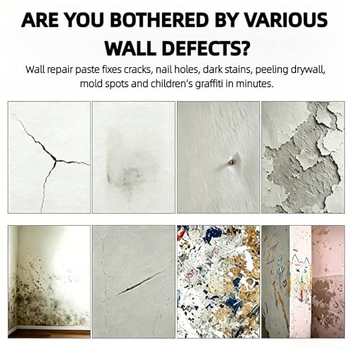 Efficient Drywall Repair Kit, Drying Wall Repair Paste, Spackle Wall Repair Spackle for Nail Holes, Cracks, Scratches & Graffiti, Home DIY Use (2 Pack)