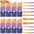 ESRICH 80PCS Paint Brushes, Paint Brush for Acrylic Painting - color: Purple, size: 80