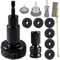 12Pcs Wheel Hub Cleaning Tool & Wire Wheel Kit -Quick Rust Removal | Fits Power Drill & 1/2" Impact Wrenches,Wheel Hub Resurfacing Kit with 6 cleaning pads,3 wire wheels,1rust remover brush - color: 12PCS