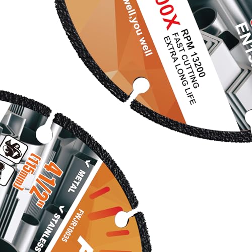 FEWELL 4.5 Inch Metal Diamond Cutting Wheel 5000+ Cuts (3Pack)