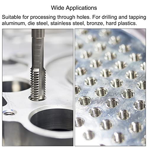 uxcell 10-24 UNC Straight Flute Thread Tap and 3.9mm Twist Drill Bit Set, Titanium Plated 6542 High Speed Steel Drilling Bit Machine Threading Tap - size: 10-24 UNC + 3.9mm