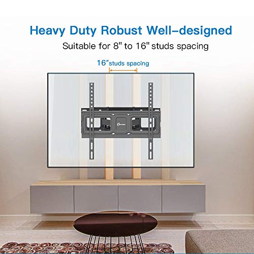 Dual Articulating Arms TV Wall Mount Bracket fits to Most 26”-70” inch LED,LCD,OLED Flat Panel TVs, Tilt Full Motion Swivel 14.1" Extension, Max VESA 400X400mm,80lbs,Fits 12/16" Wood Stud by EVERVIEW