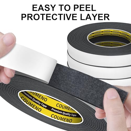 Black Foam Tape Weather Stripping Sealing Sponge,1.2in x 9.84FT - color: Black, size: 1.2in x 9.84FT