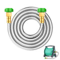 Short Metal Garden Hose 5 ft with Female to Female Connector， Stainless Steel Small Leader Hose for Hose Reel, Long, Flexible, Lightweight & Heavy Duty Water Pipe, Outdoor Water Hose Extension Adapter - size: 5ft Female to Female