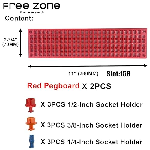 Free Zone Bit Organizer Set, 316-Hole 1/4" Hex Bit Toolbox Storage - color: Red