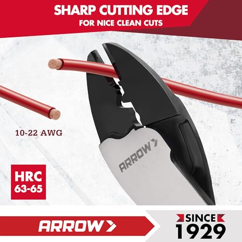 ARROW 9.5" Wire Crimper/Cutter, Wire Crimping Tool, Crimper Tool Electrical - size: 9.5 Inch