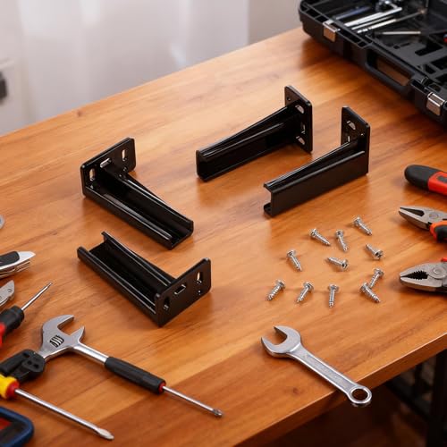 Chunful 2 Pair Rear Drawer Track Socket Back Plates Mounting Brackets,Black | With Screws for Install, Replacement Socket for Drawer Slide Repair, Left Right Pair for Cabinet Furniture Rear Mounting - color: Black