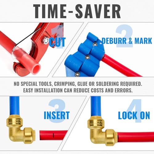 SUNGATOR 1/2 Inch 90 Degree Elbow, Push to Connect Pipe Fittings, 2-Pack - color: Brass Elbow, 2 Pack, size: 1/2 Inch