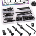 Taiss 20 Set Crib Screws M6x20mm/40mm/60mm/80mm Baby Bed Crib Screws Hardware Replacement Kit,Bunk Bed Bolts Hex Socket Cap Screws Bolt with Barrel Nuts/Wrenches for Beds Furniture Headboards - color: Black