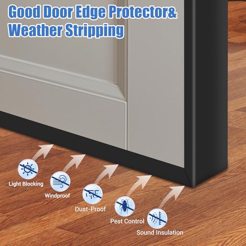 Rubber Edge Trim, 1-1/2 inches Self-Adhesive U Channel Edge Protector for Woods, Flexible U Shaped Peel and Stick Edge Banding, Edge Guard, Fit 1.5"(38mm), 20Ft, Black - size: Fit 1-1/2"- L20‘