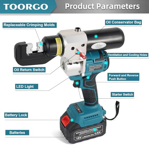 Electric Hydraulic Crimping Tool, 6Ton Battery Crimper Kit - size: MZS-70-3X