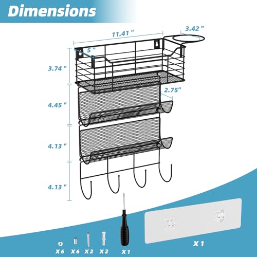 3 Tier Hair Tool Organizer Wall Mount, curling iron holder Basket, Black - color: 4 Tiers Black