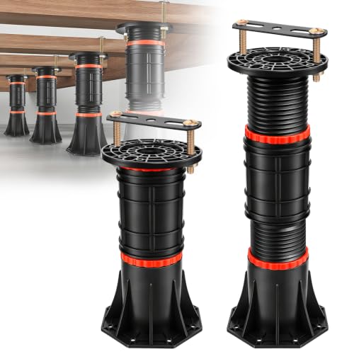 LOSCHEN 2 PCS Adjustable Bed Support Legs with Metal Fixing Accessories, 8.4-13.5 Inch，Heavy Duty Bed Frame Support Feet,Bed Support Reinforcement Parts, Replacement Legs - size: 8.4-13.5 inch (2pcs)