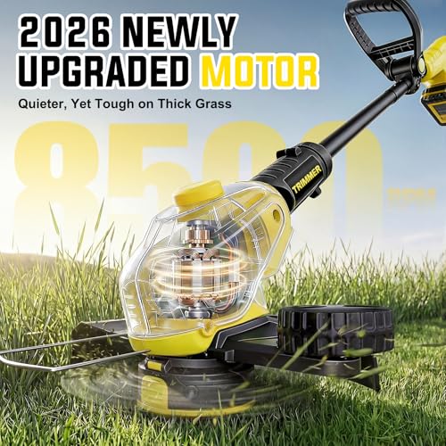 Weed Wacker, 21V Battery Powered Grass Trimmer & Edger 2-in-1