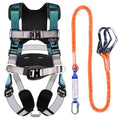 Fall Protection Premium Safety Harness with Shock Absorbing Lanyard, Vented & Padded Shoulder, Legs & Back - Upgrade 4 Quick Buckles (Dark Green) - color: Dark Green