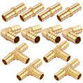 Litorange 1/2 inch T PEX Tee & 90 Degree Elbow & Straight Coupling 1/2" (pack of 12) Lead-Free Brass Barb Crimp Pipe Fitting/Fittings