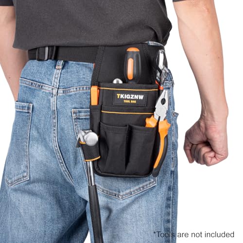 Tool Belt Pouch, Tool Pouch with 15 Pockets, Utility Belt with Hammer Holder, 900D Oxford Fabric, Adjustable for Men Women Electrician Carpenter, Construction