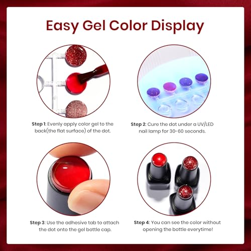 Beetles Red Gel Nail Polish Set, 6 Colors Jelly Gel Polish with Magnet - color: A - Red Jelly | Red Revival
