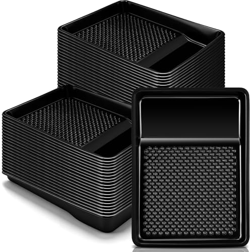 Geelin 40 Pcs 9 Inch Disposable Paint Tray Liner Heavy Duty Plastic Household Paint Pan Trays(Dots, Black) - color: Black, size: 9 Inch, style: Dots