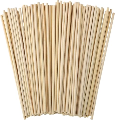 150 Pcs Wooden Dowel Rods, 1/8 X 12 Inch Craft Sticks - size: 1/8 x 12 Inch(150 PCS)