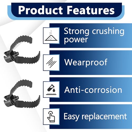 2Pcs Drain Cleaning 3-Inch T-150-1 3" Root Cutter, Sharktooth Cutter Fit for Ridgid Sectional Cable C-10, K-60-SE Sectional Machine, Drain Cleaning and Drain Snake Drill Attachment, Replace 98055