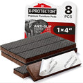 X-PROTECTOR Non-Slip Furniture Pads 8 PC 1”x 4” - Rubber Furniture Grippers - size: 8 Rectangular 1 x 4"