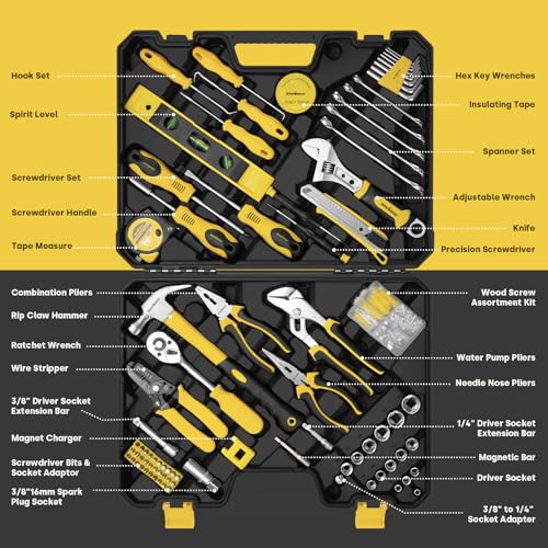 Enventor Tool Set with Molded Storage Case, 231 Pieces - size: Large tool set-231PCS