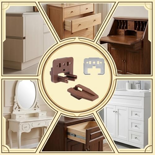 20 Set Drawer Guide Kit, Enhanced Commercial Slide Style Drawers for Kenlin Rite-Trak II 168, Vaughan Bassett, Legacy, Replacement Dresser Drawer Slides Repair Kit with Roller - style: 20 Set Drawer Guide