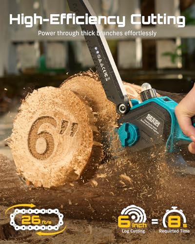 SEESII 2-in-1 Electric Pole Saws for Tree Trimming, Brushless Motor - color: Baby Blue
