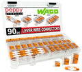 WAGO 221 Lever Nuts 90pc Compact Splicing Wire Connector Assortment with Case. Includes 221-2401, 221-412, 221-413, 221-415