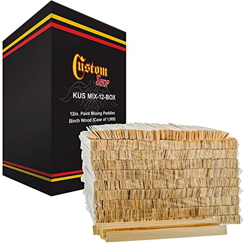 Custom Shop Craft and Paint Sticks - 12" Inch Wood Stirrers/Paddles - size: 12" - Box of 1000