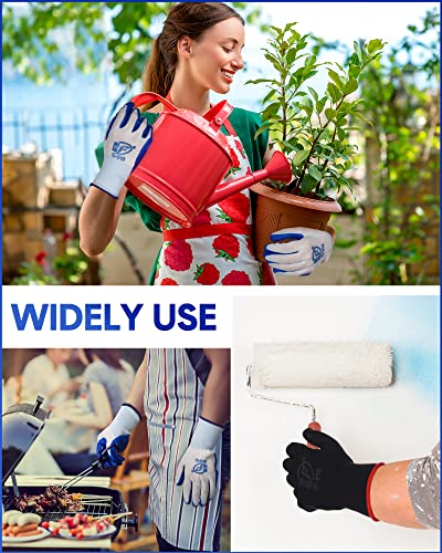 Nuogo 24 Pairs Gardening Gloves for Men Women Rubber Coated Landscaping Work Gloves Safety Work Construction - color: Black, Blue