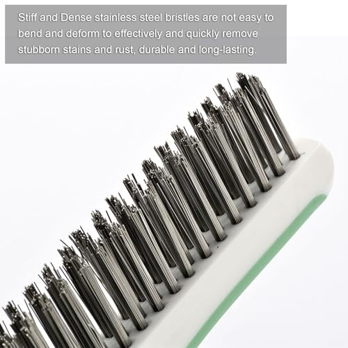 Wire Brush 2Pcs, Stainless Steel Bristle Wire Brushes for Cleaning Rust