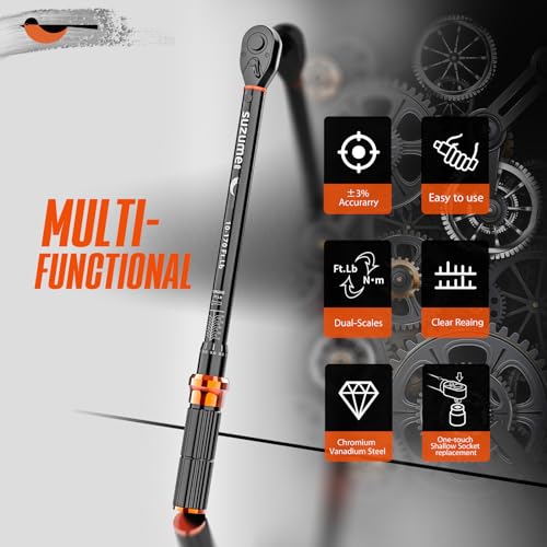 SUZUME Torque Wrench 1/2 Drive (10-170 Ft. Lb/ 14-231 N.m) Loud Click - size: 1/2"