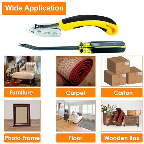 Staple Remover Tool, Heavy Duty Upholstery Tool Staple Puller with Double Pronged Head Nail Remover for Furniture Wood Floor Carton Carpet 2pcs - size: 2pcs Staple Remover