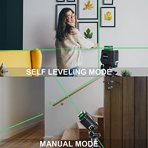 Firecore Laser Level 360 Self Leveling, 82 Ft Green 360° Cross Line Laser, 3 Brightness Adjustment, Pulse Mode, Magnetic Bracket, Carrying Pouch, for Picture Hanging Shelves Cabinets Home DIY Project - style: 360° Cross Line Laser
