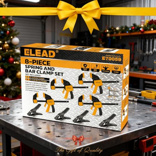 8-Piece Clamps for Woodworking - 4 Pcs 6 inch Bar Clamps, 4 Pcs Heavy Duty Metal Spring Clamps, Bar Clamps with 150 LBS Load Limit, Quick Release Triggers - style: 8-Piece 150lbs