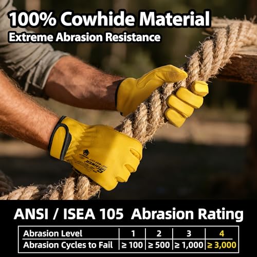 Schwer Pro Max ANSI A9 Cut Resistant Leather Work Gloves, PM3401, XXL - size: XX-Large
