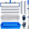 18 Inch Paint Roller Kit with Tray and Extension Pole for Wall Painting - size: 21.26~47.64in Extension Pole