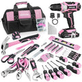 Bielmeier 20V 236Pcs Cordless Pink Drill Set for Women, Home Tool Kit