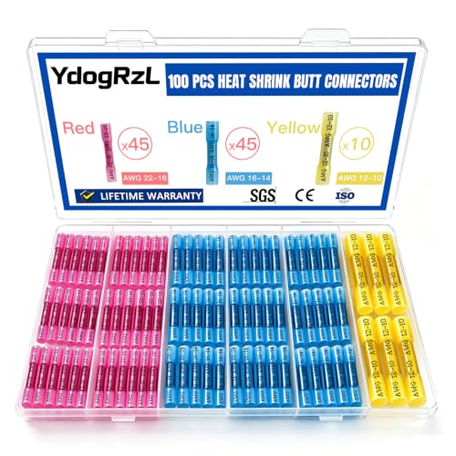 100PCS Heat Shrink Wire Butt Connectors Kit 22-10 Gauge Wire - color: 100pcs(22-10)