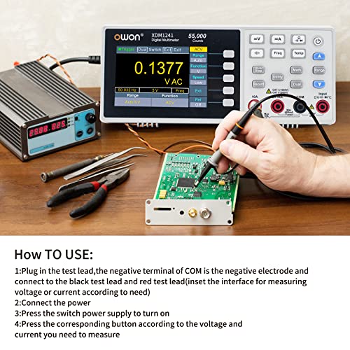 OWON XDM1241 Digital Multimeter,3.5in Desktop Multimeters, 55000 Counts LCD True RMS Temperature Tester Meter - style: XDM1241