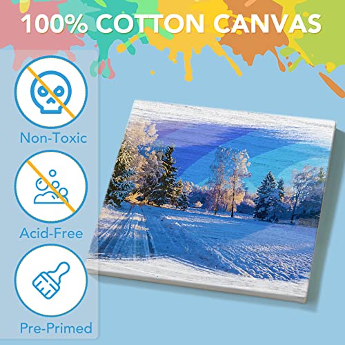 ESRICH Small Canvas Pack of 36, 5x5In Blank Canvases for Painting, Home Decor Projects - size: 5x5in-36 Packs