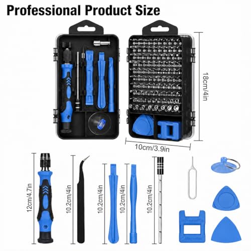 115-in-1 Small Screwdriver Set,Precision Screwdriver Set, Professional Repair Tool Kit for Phone, Computer, Watch, Console, Eyeglass and Electronic, Men Tools Gift Blue - color: Blue