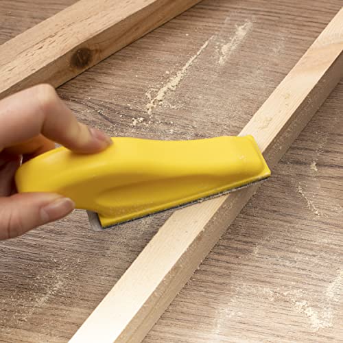 MAXMAN Sand Paper Sanding Block, 70Pcs Sandpaper Assortment, for Crafts - style: Yellow 80-600 Grit