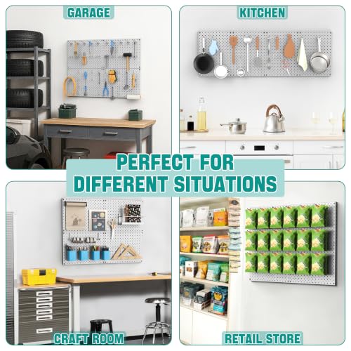 EVERHANGER Metal Pegboard Panels, Heavy Duty Pegboard Wall Organizer - color: Gray, size: 2pack 12"X16"