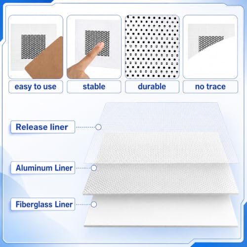 Blulu 30 Pcs 2 Inch Drywall Repair Kit Self Adhesive Mesh Drywall Patches - size: 2 Inch